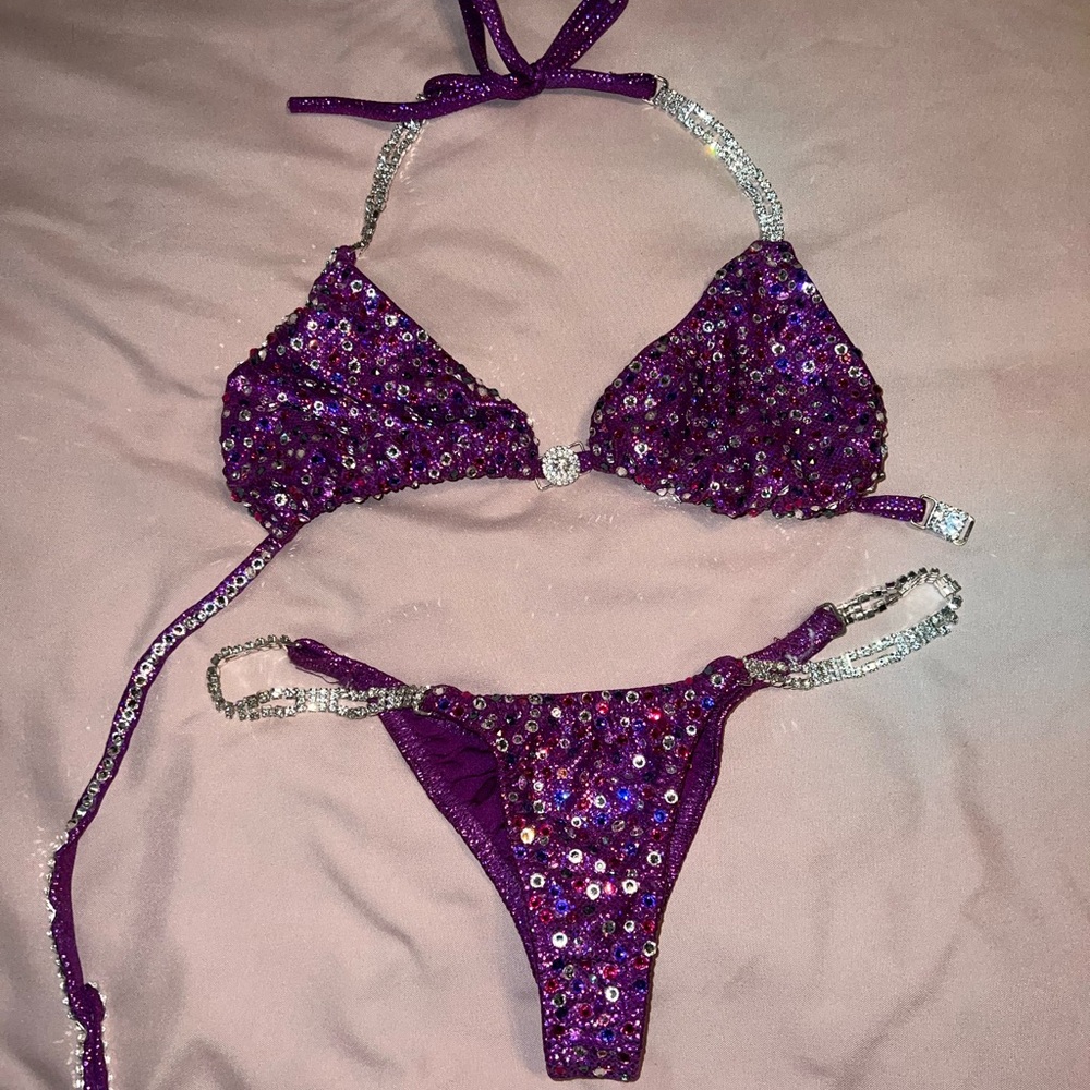 Women’s purple wellness/bikini bodybuilding suit